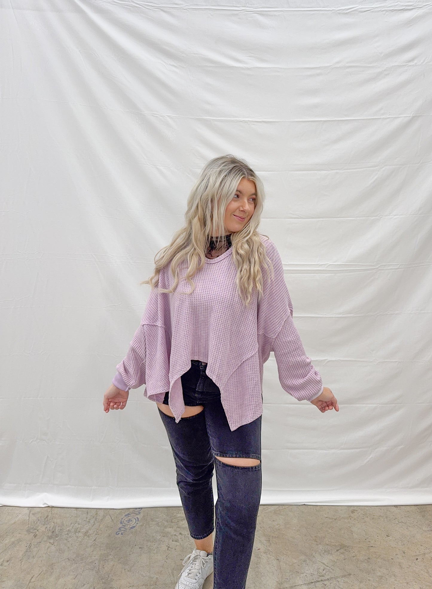 Lavender Rose Oversized Top