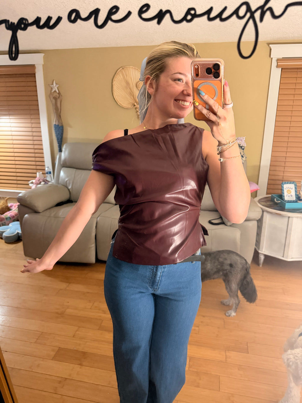 Pleather Leather Top