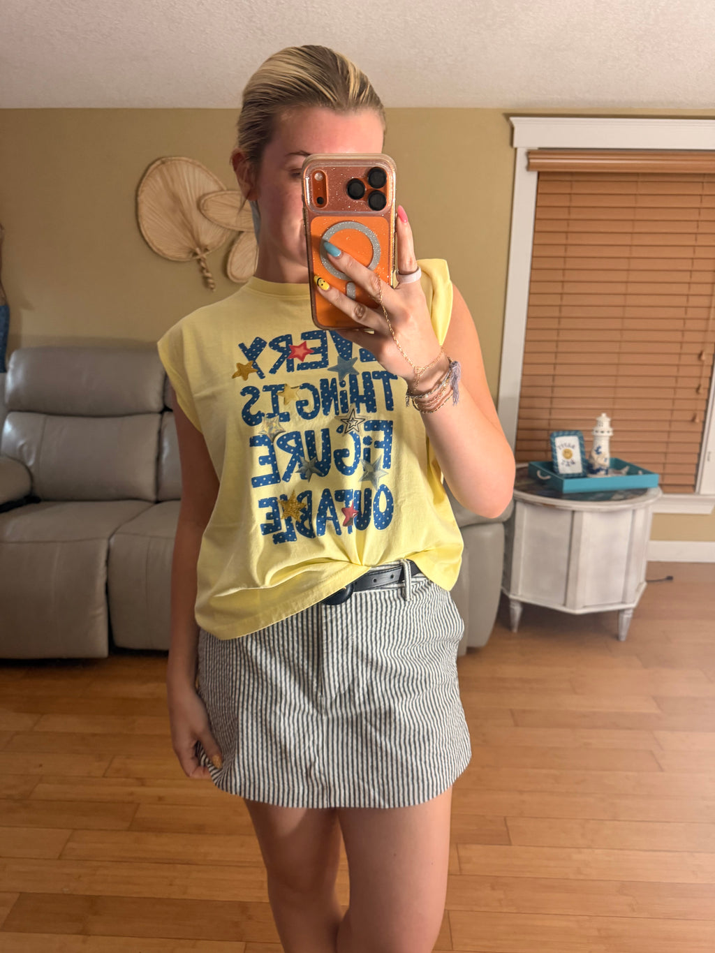 Navy Stripe Skort