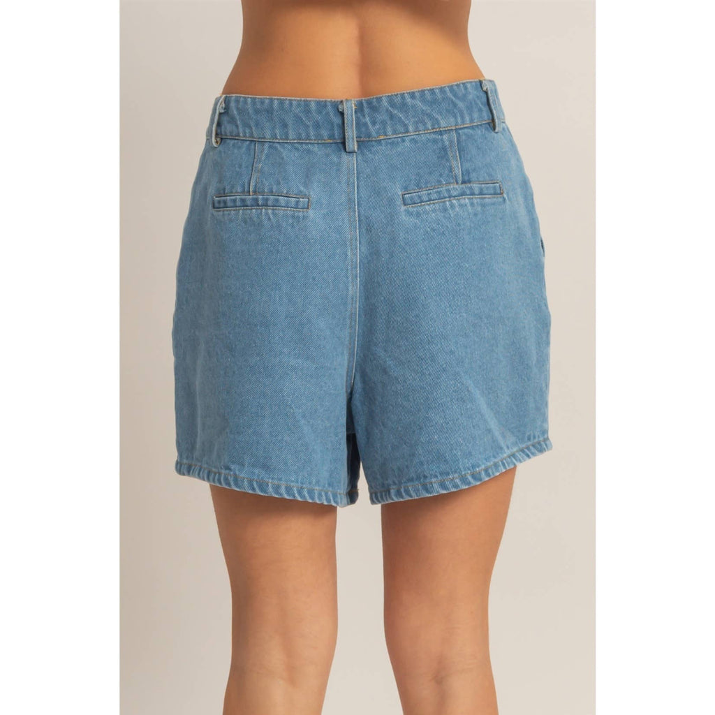 Enzyme Wash Denim Shorts: L.BLUE / S-M-L(2-2-2)