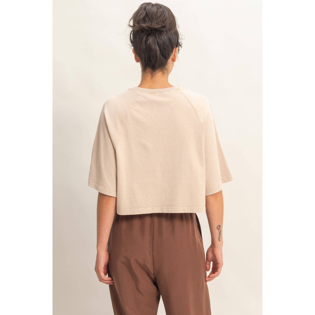 Mineral Washed Cropped Tee: NAVY / S-M-L(2-2-2)