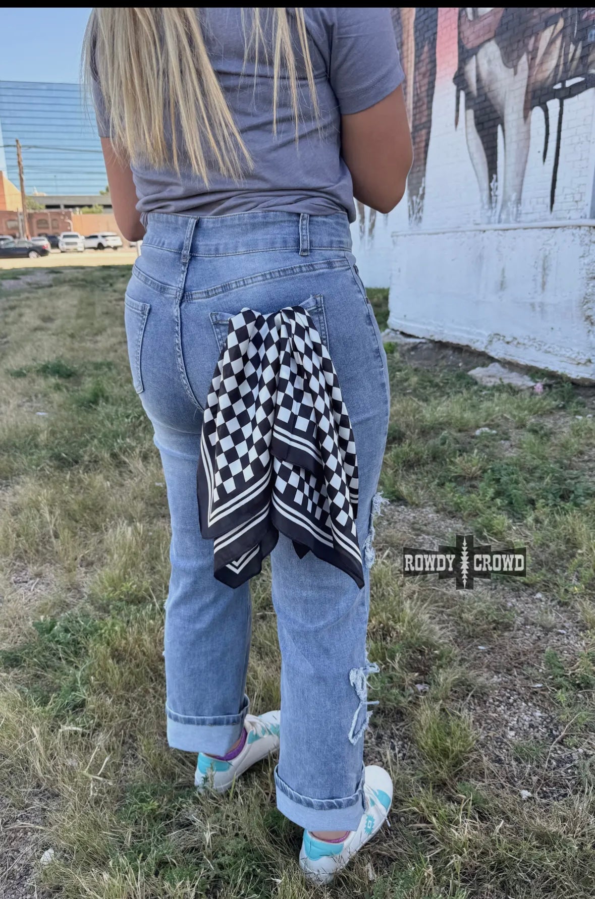 Black Checkered Wild Rag