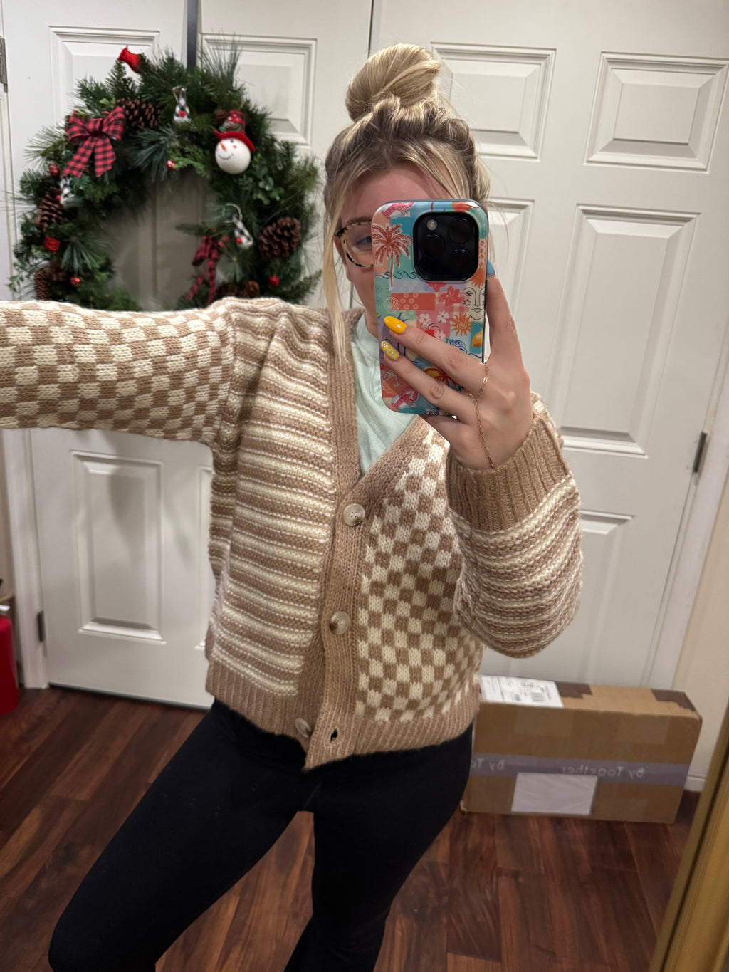 The Jade Checkered Cardi