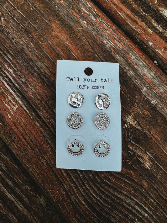 Silver Smile Studs