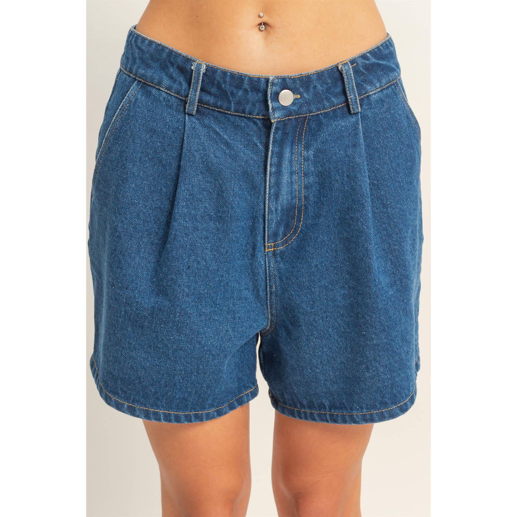 Enzyme Wash Denim Shorts: L.BLUE / S-M-L(2-2-2)