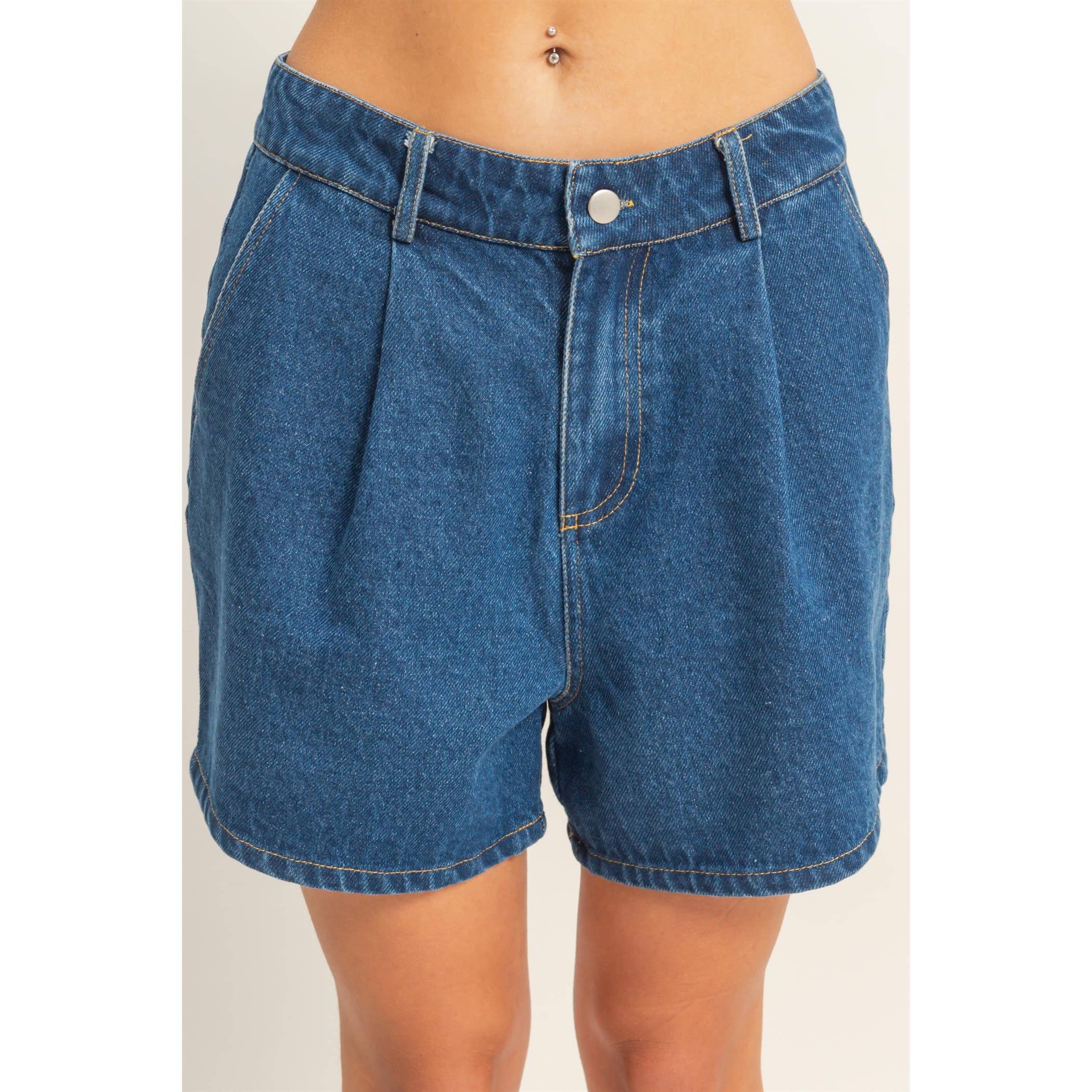 Enzyme Wash Denim Shorts: L.BLUE / S-M-L(2-2-2)