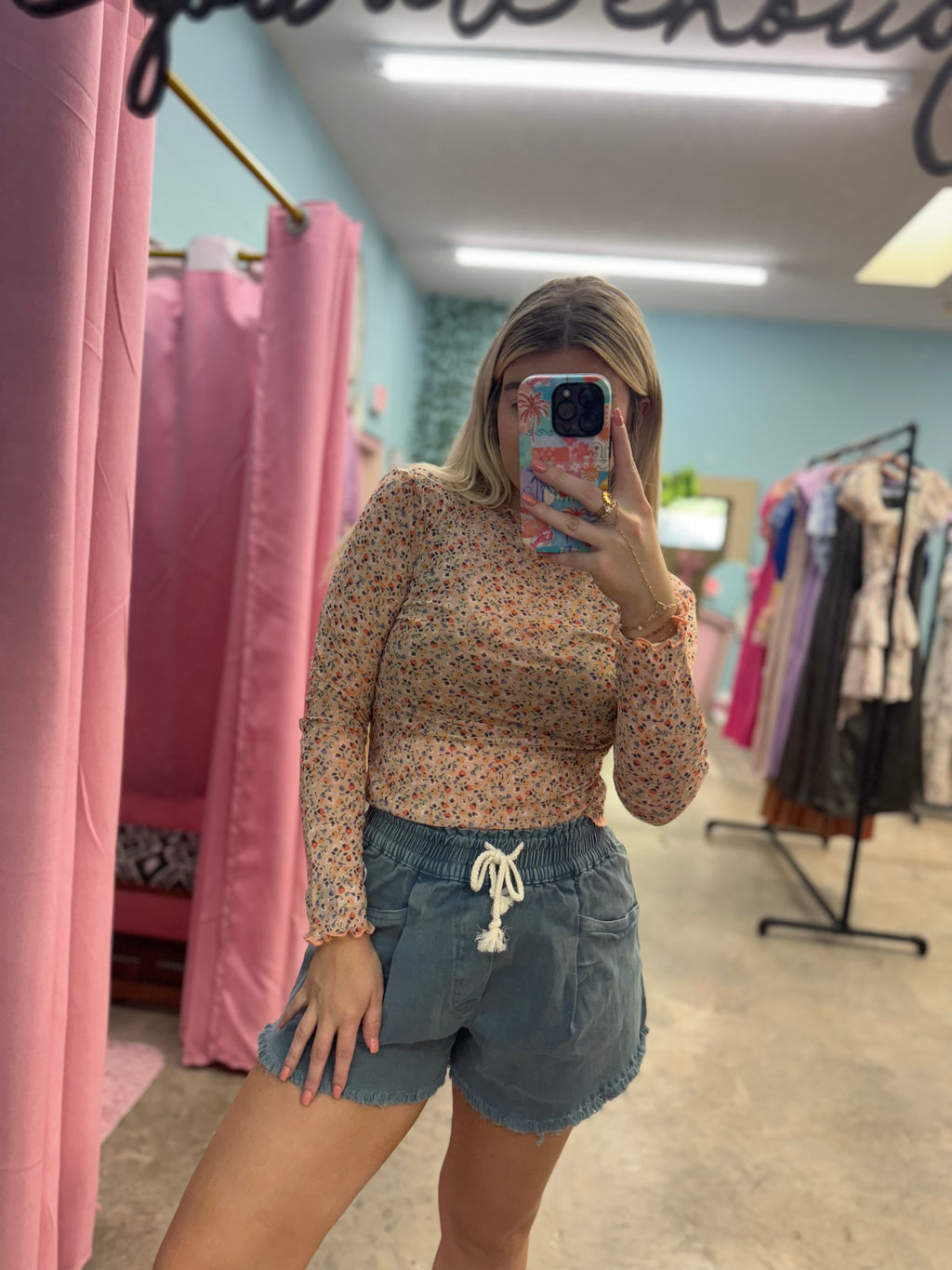 Peachy Beach Mesh Top