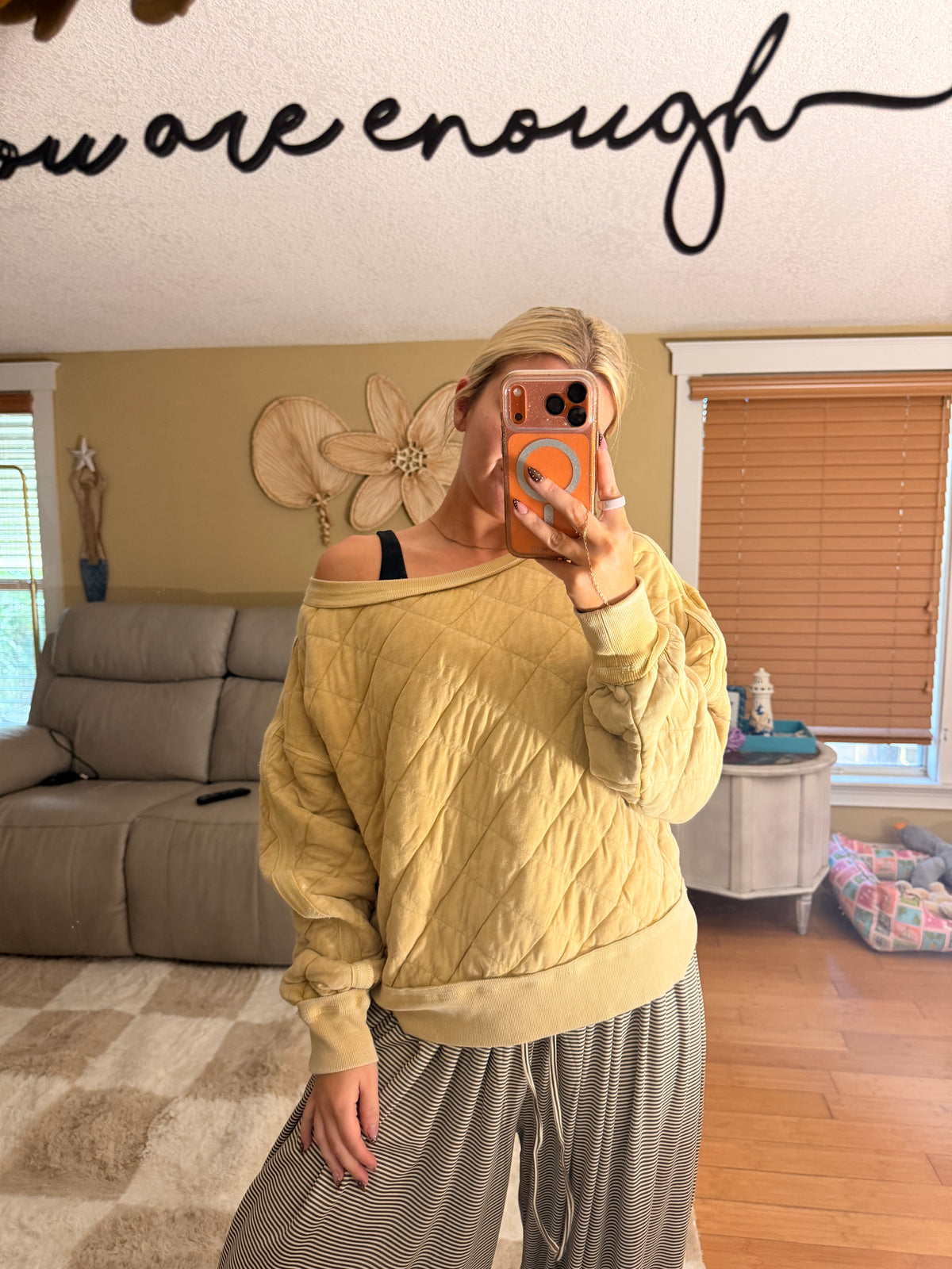 French Toast Quilted Pullover