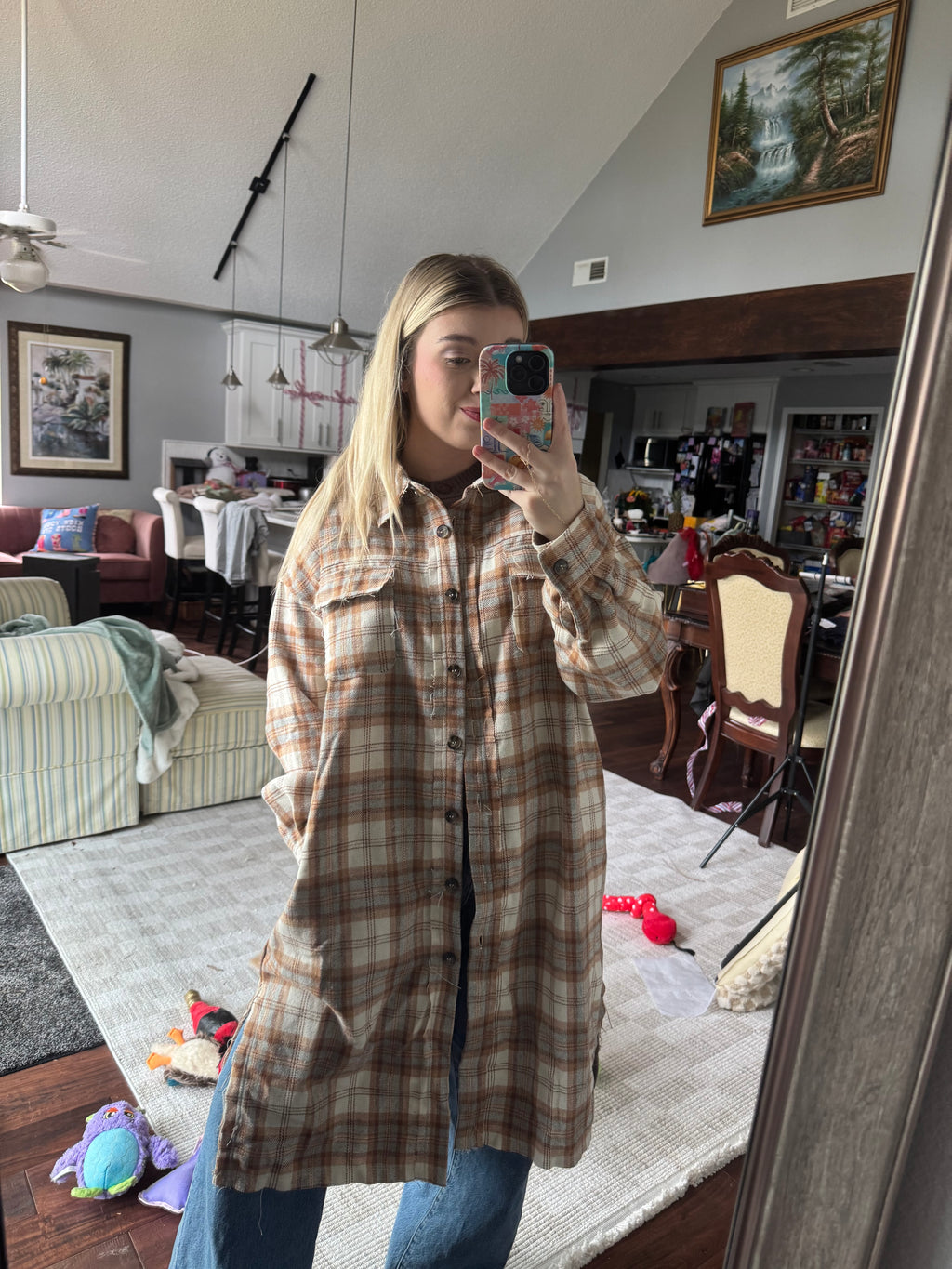 Long Shacket/ Dress Plaid