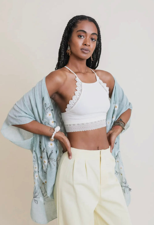 White Eyelet Tank