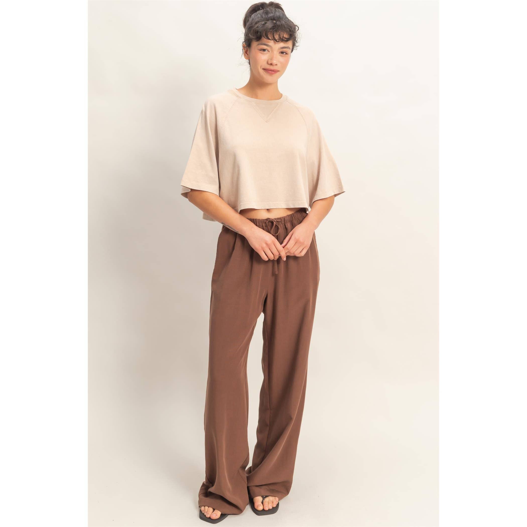 Mineral Washed Cropped Tee: NAVY / S-M-L(2-2-2)