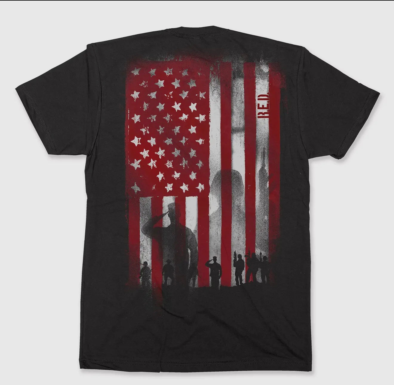 Blackout patriot RED flag tee