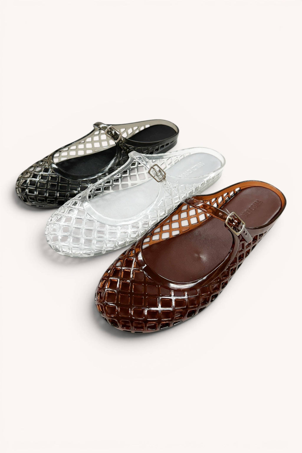 BEVER-01 Jelly Mary Jane Mule Flats Trending Fisherman Mesh : BROWN / 5-6-7-8-9-10(2-4-5-4-2-1)