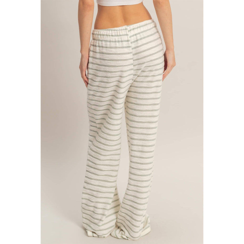Striped Loop Terry Wide-Leg Pants: BLACK / S-M-L(2-2-2)