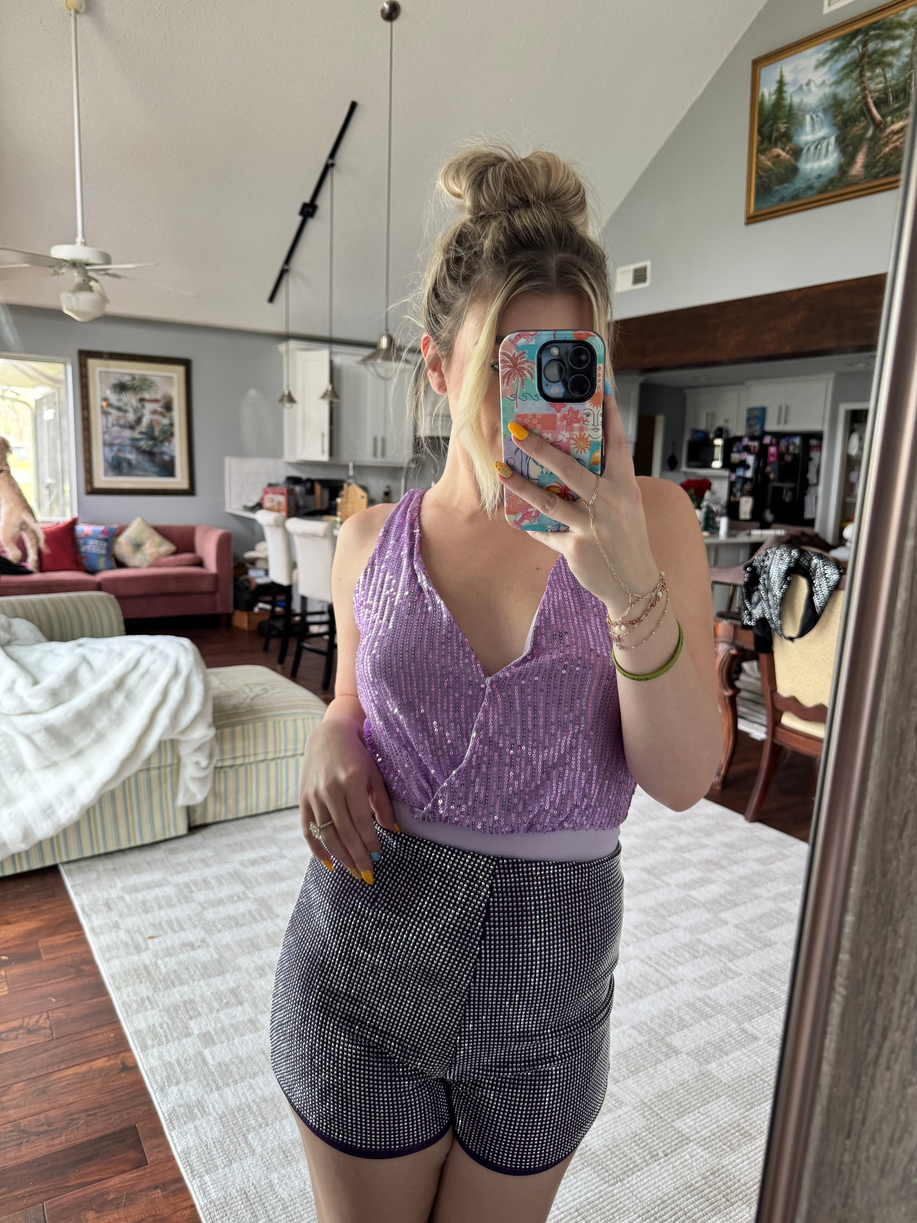 The Paisley Purple Sparkle Shorts