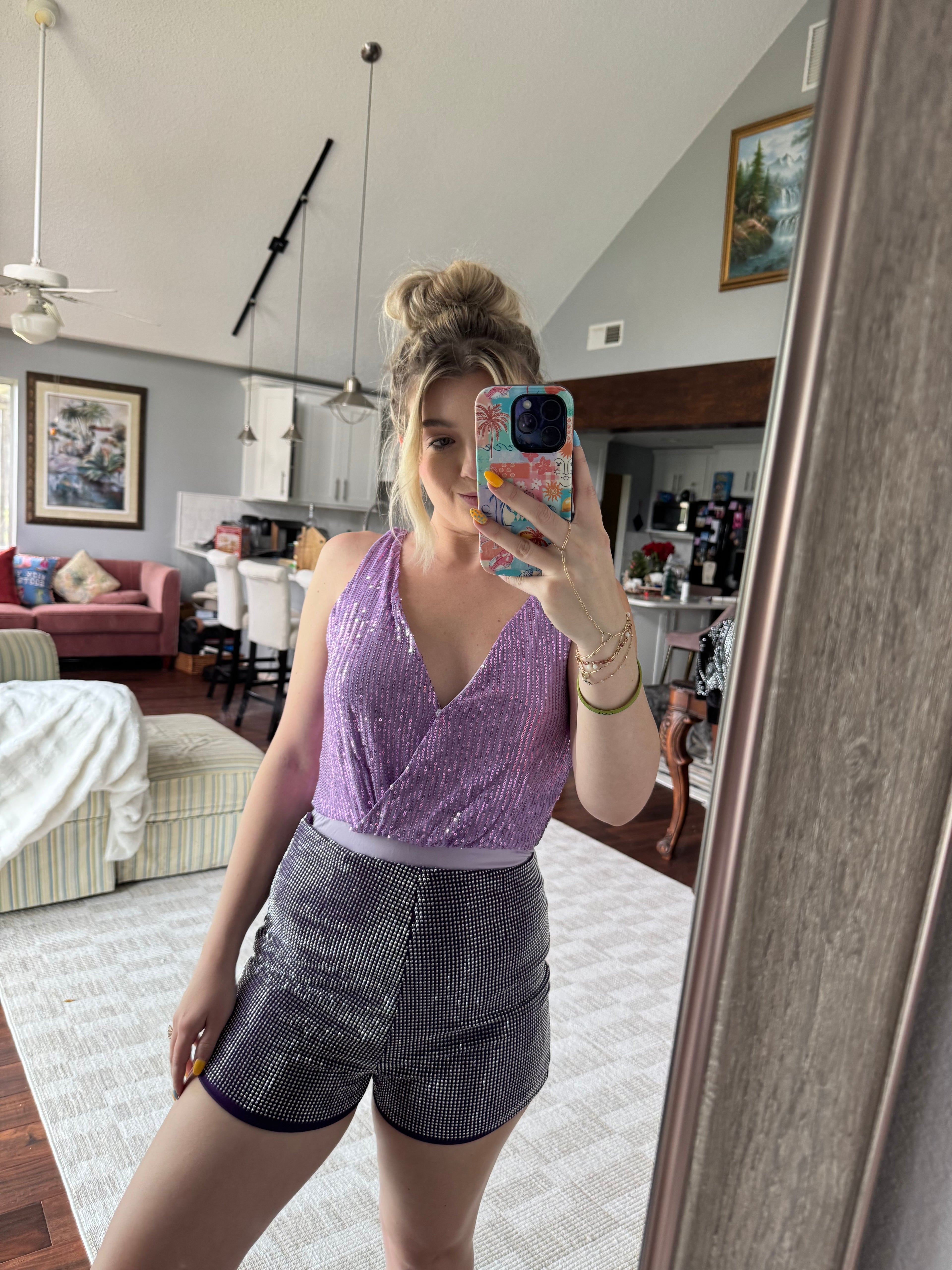 The Paisley Purple Sparkle Shorts