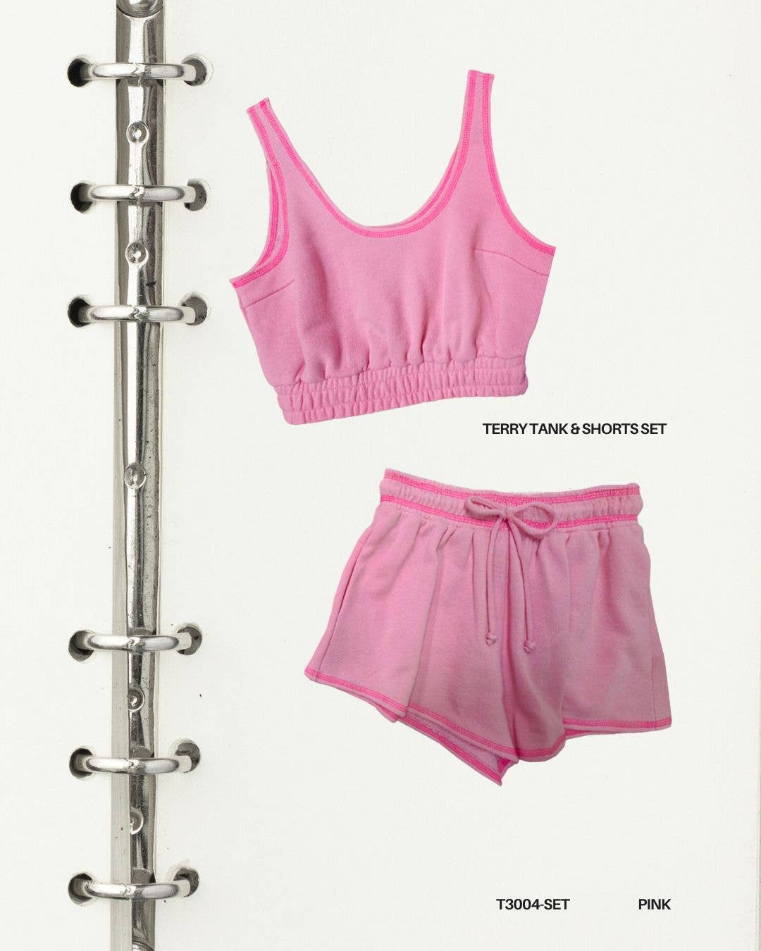 Bucketlist TERRY TANK & SHORTS SET: Pink /