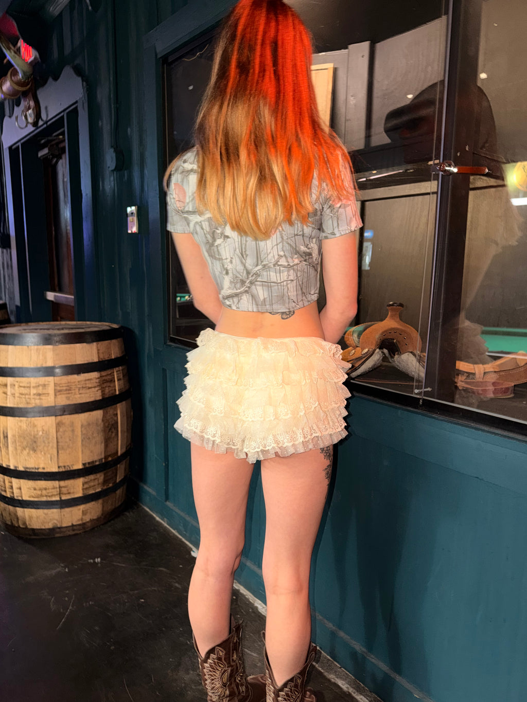 Micro Rufflebutt Shorts - Cream