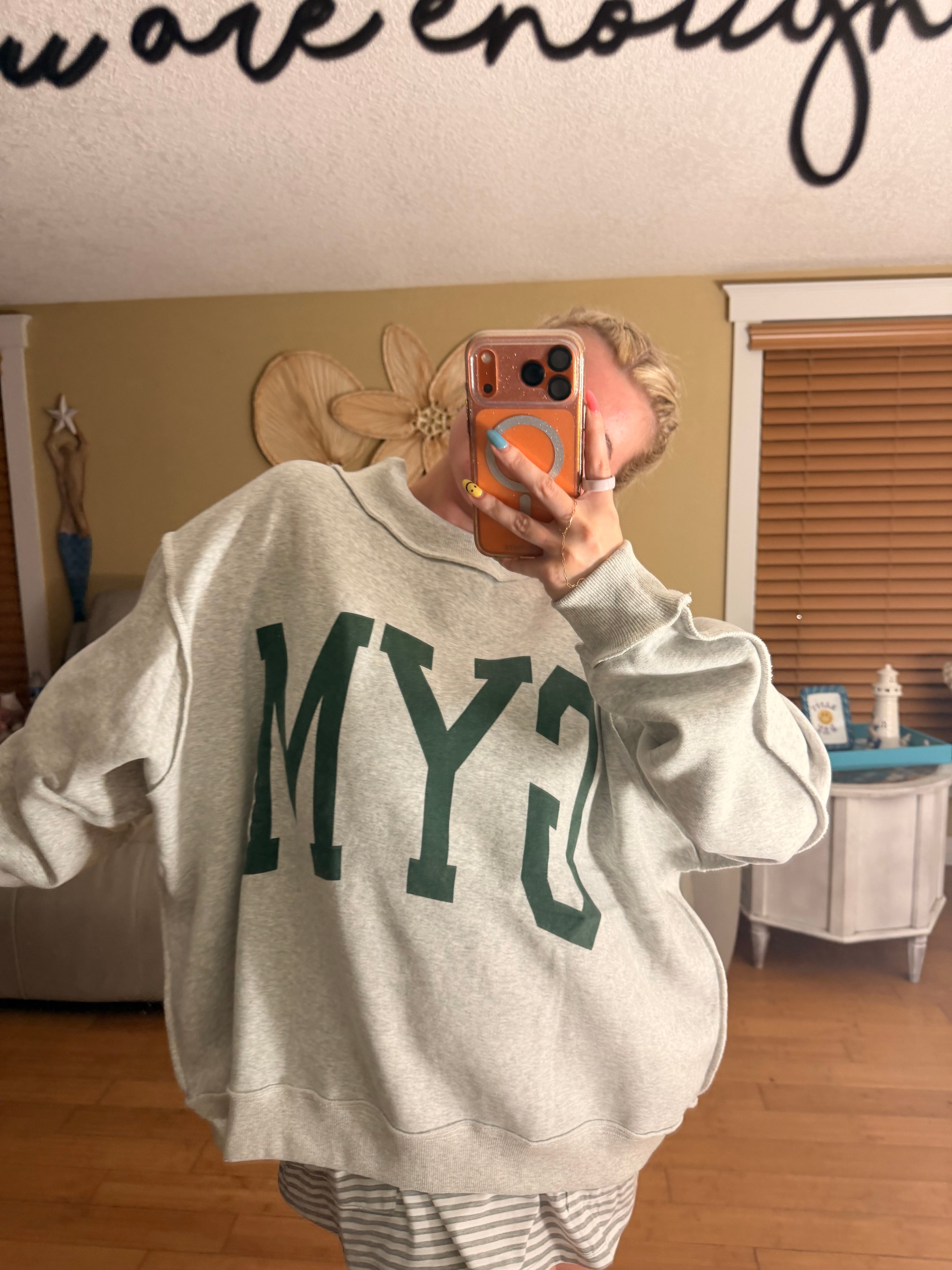 “Gym” “Bed” Reversible Mockneck