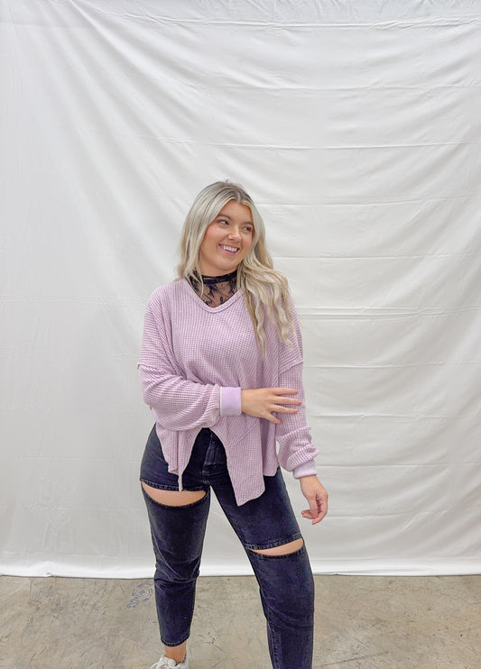 Lavender Rose Oversized Top