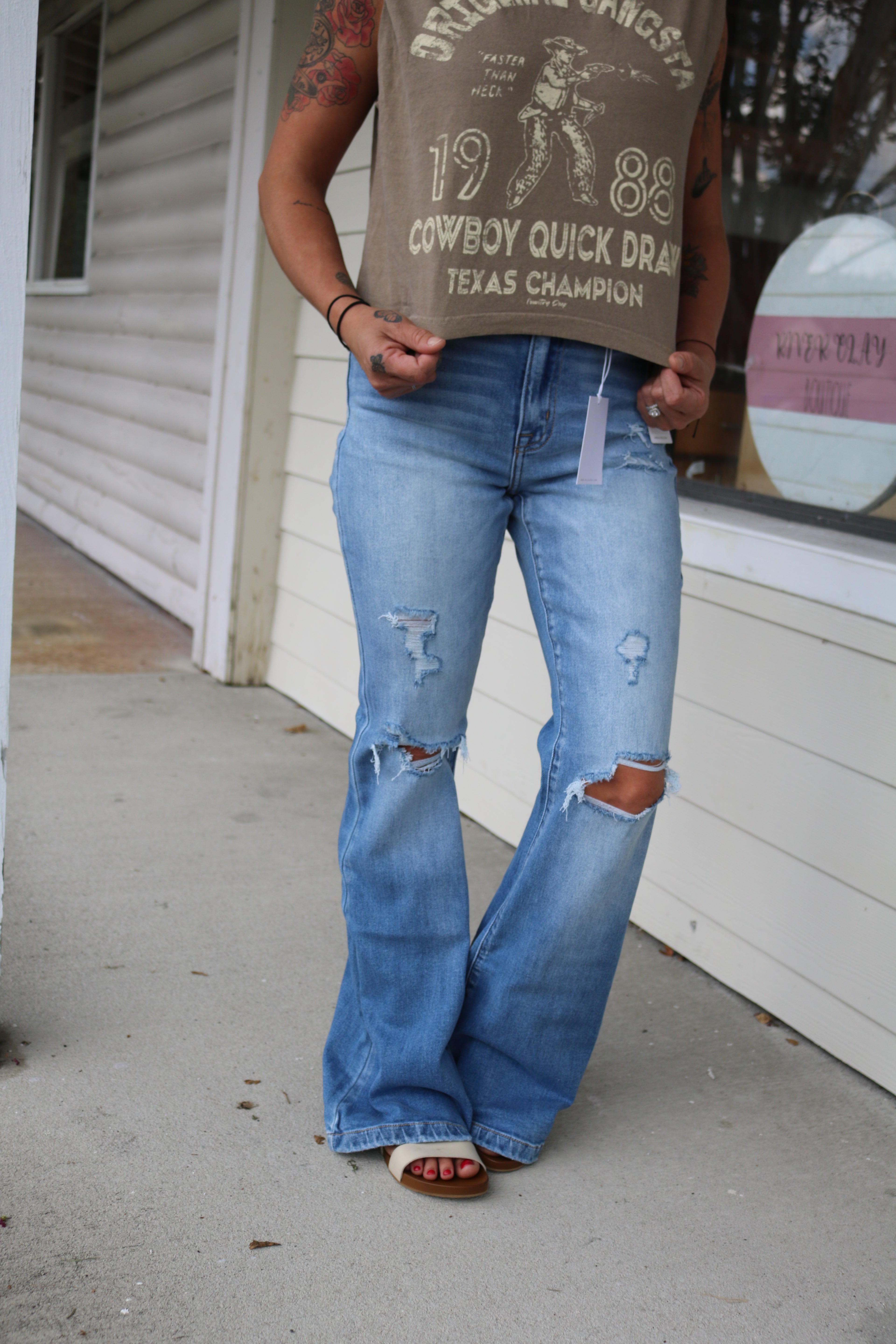 True Blue Denim Flares