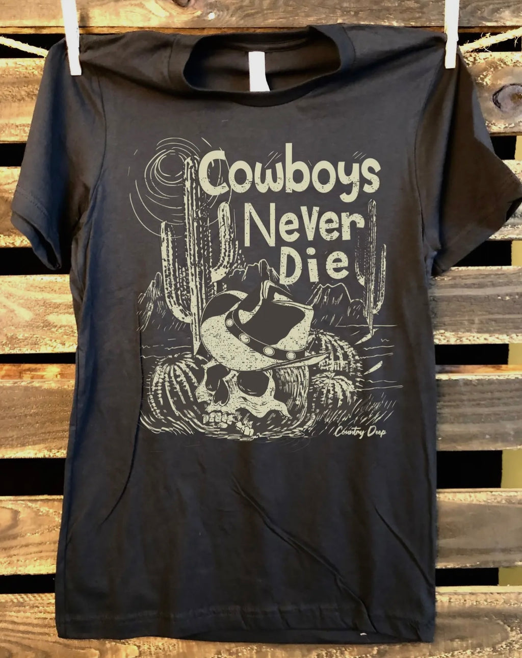 Cowboys Never Distressed Tee