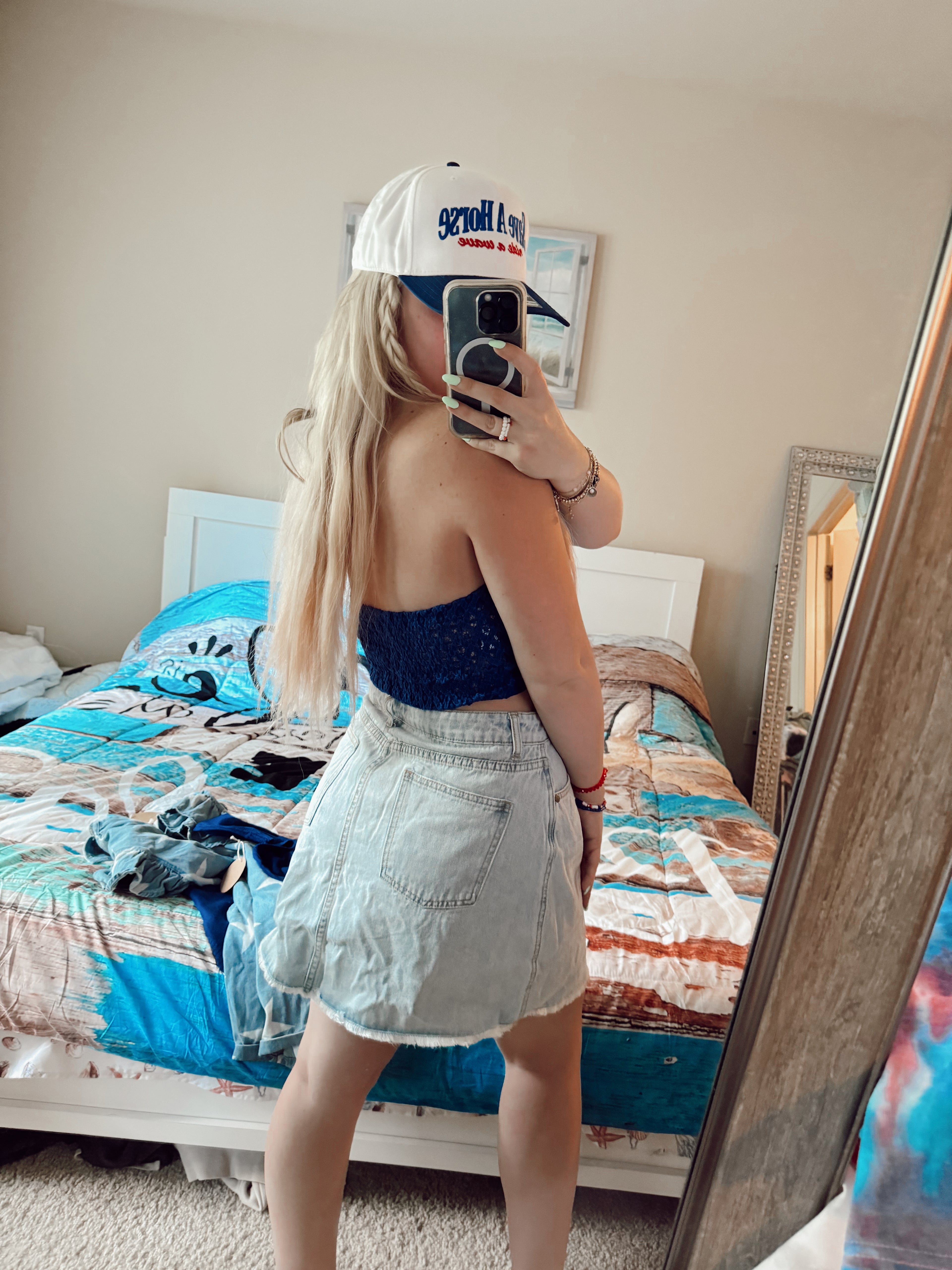 Flannel Denim Skirt