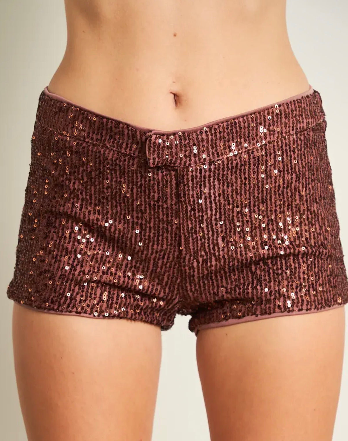 Micro Mini Chocolate Sequin Shorts