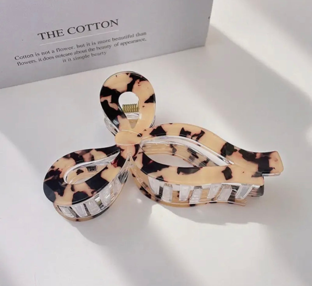 Jumbo Leopard Bow Clips