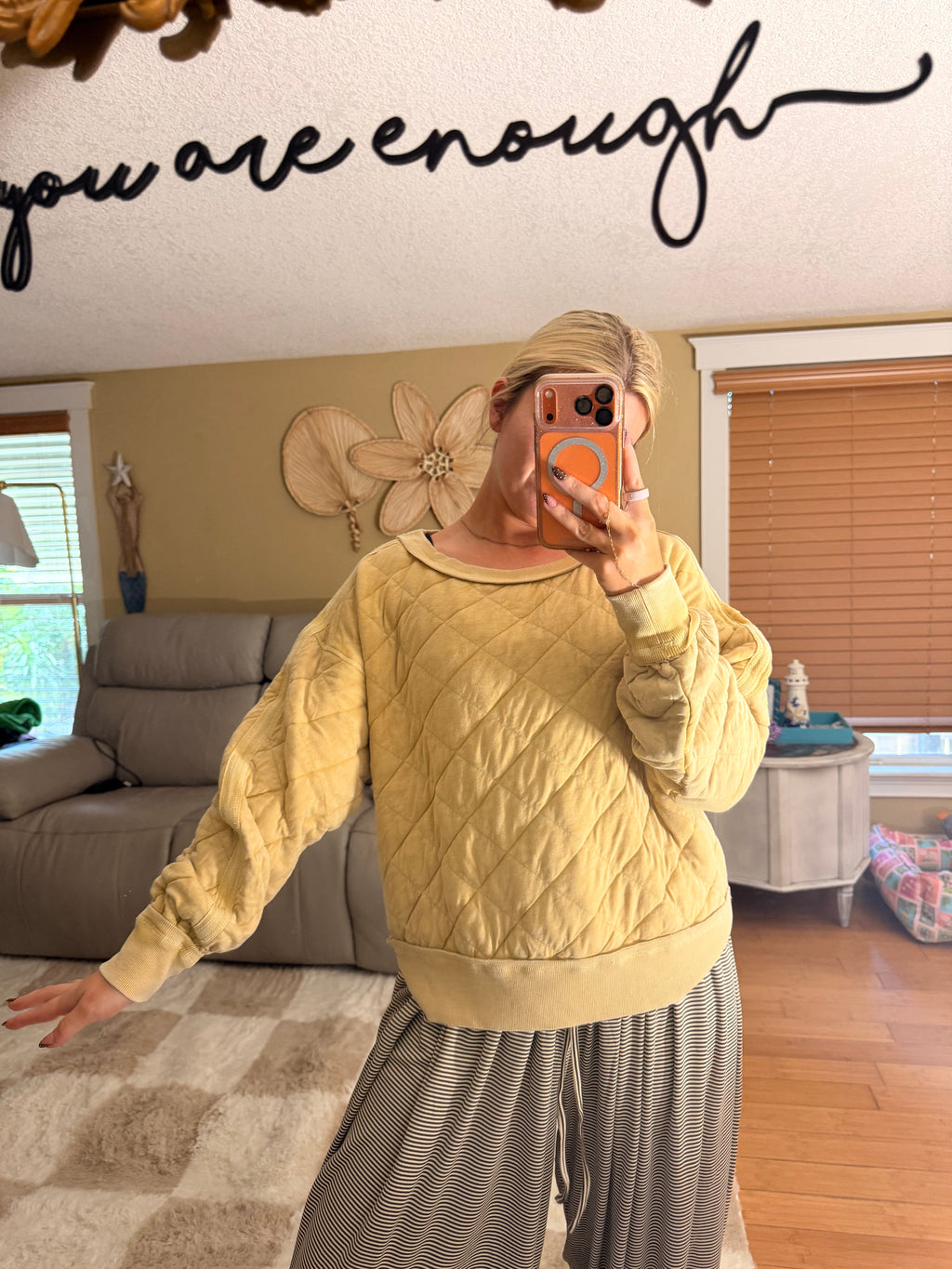 French Toast Quilted Pullover
