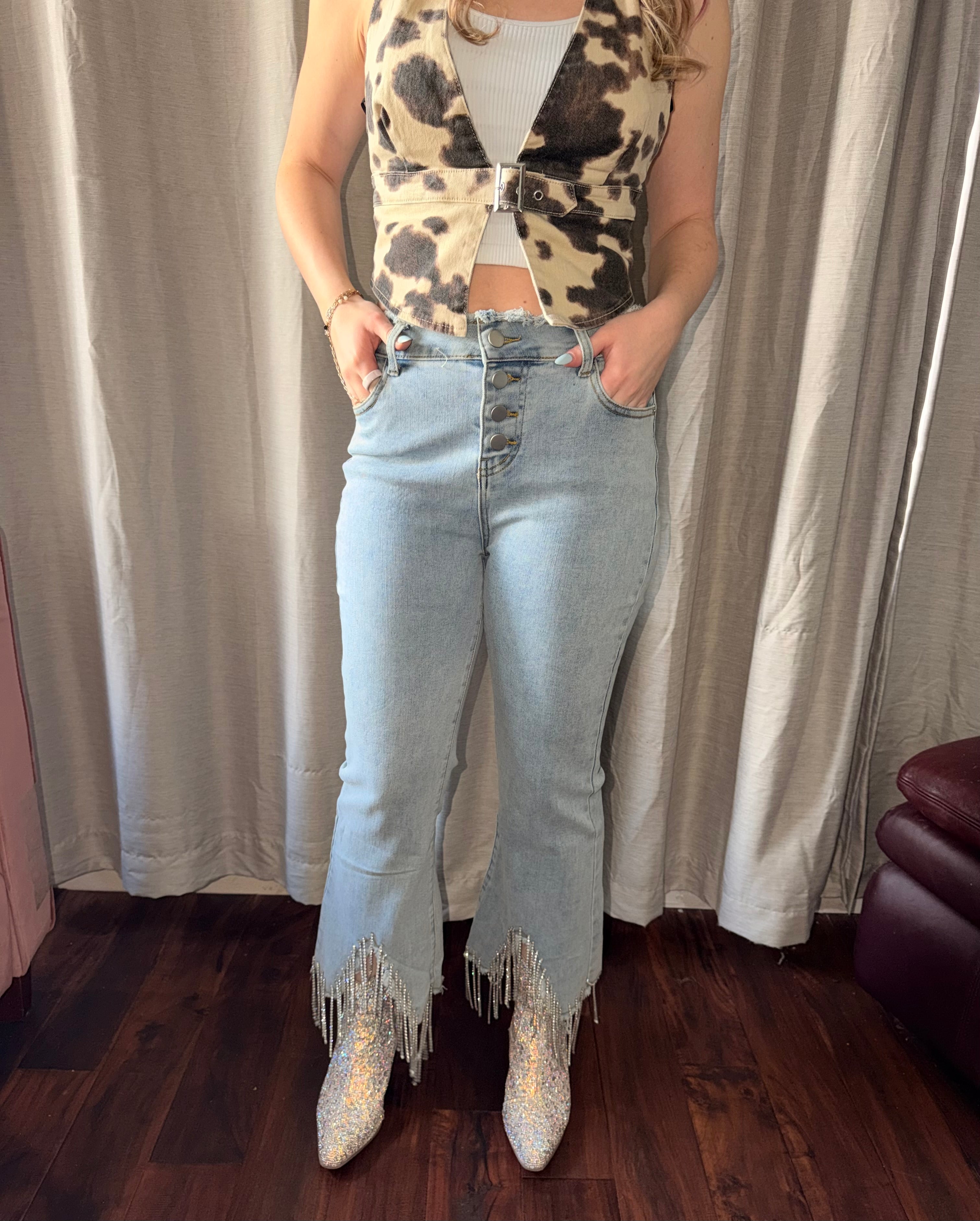 Rhinestone Cowgirl Denim Flares