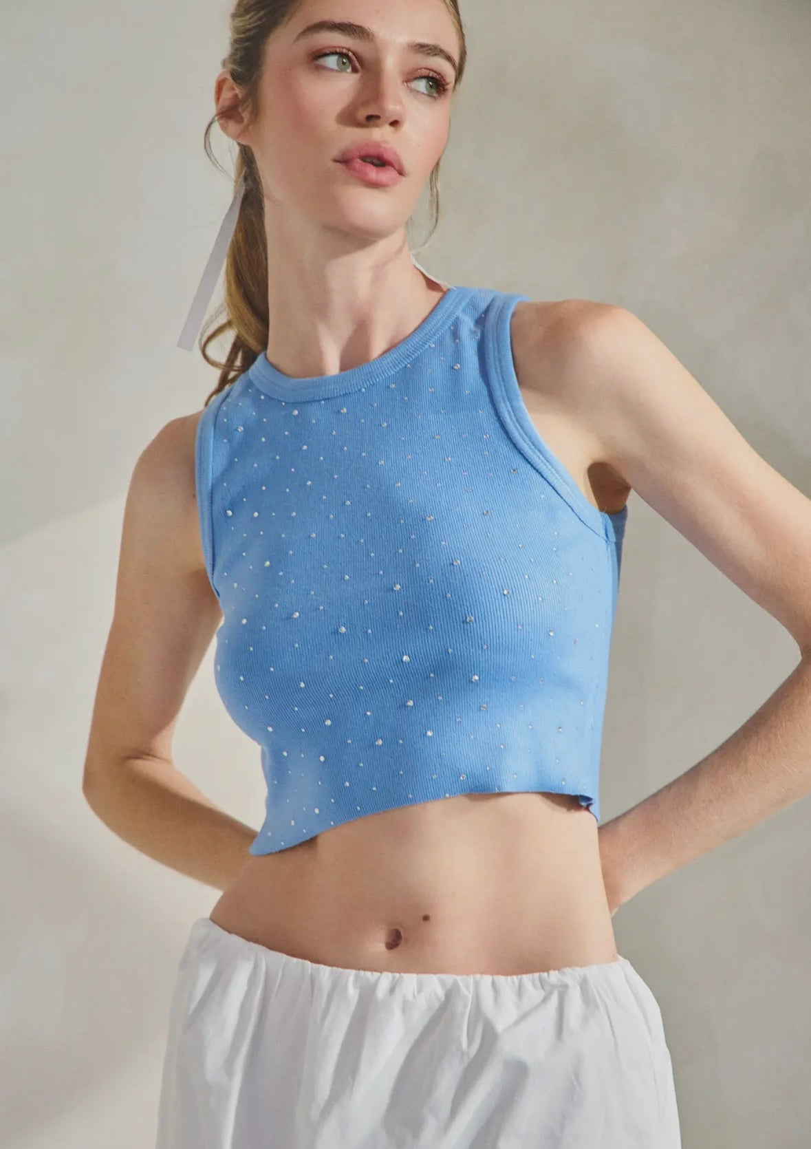 Blue Belle Rhinestone Tank