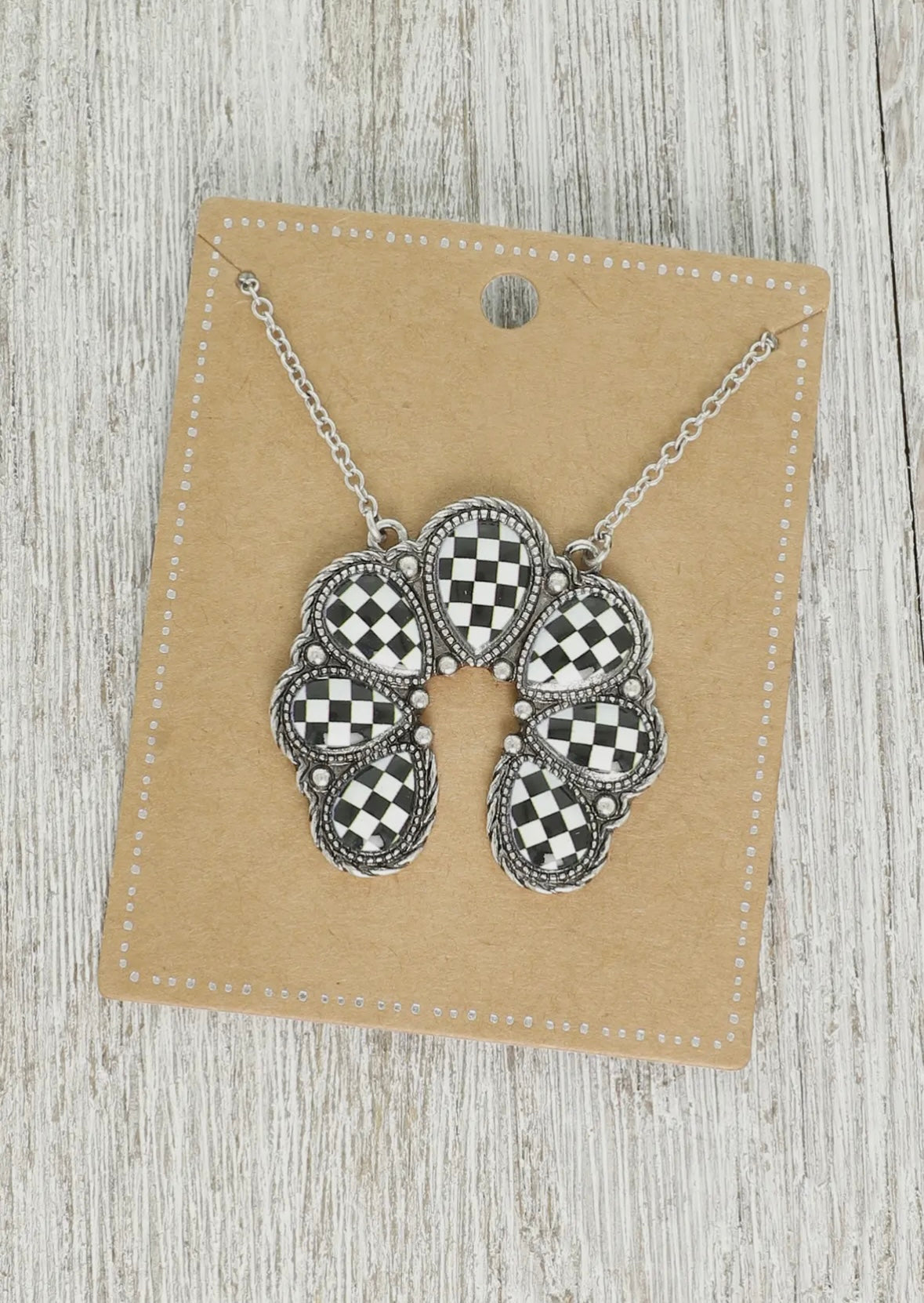Checkerboard Blossom Necklace