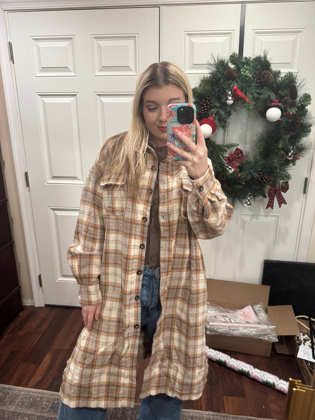 Long Shacket/ Dress Plaid