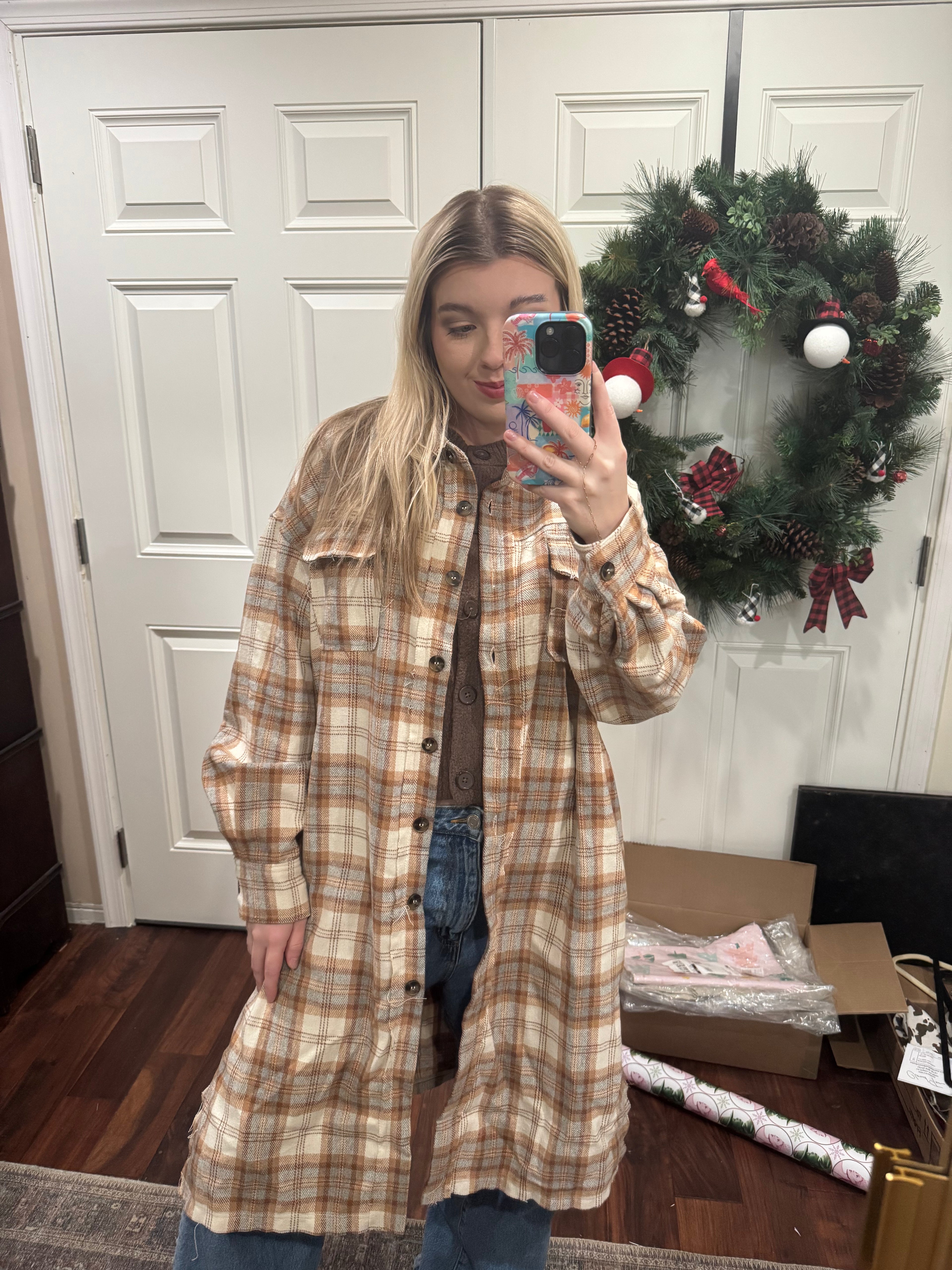 Long Shacket/ Dress Plaid