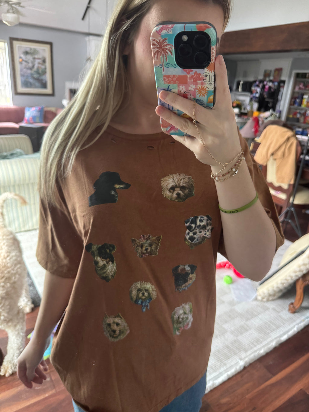 Distressed Oversized Dog Tee