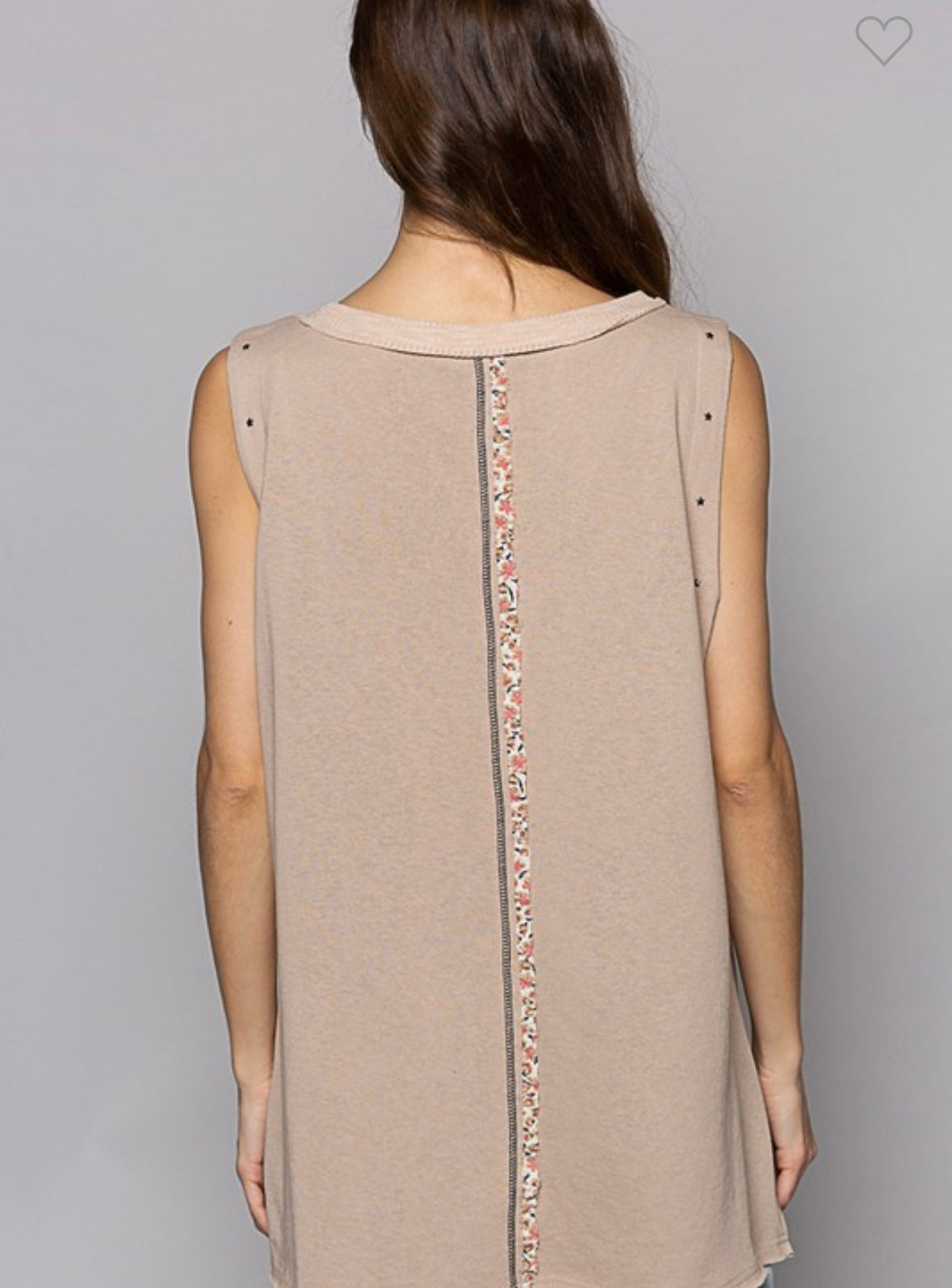 Embellished Mocha Latte Tank