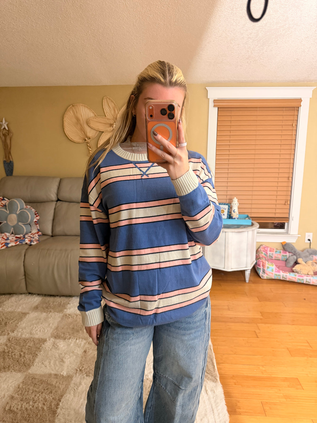 Periwinkle Stripe Top