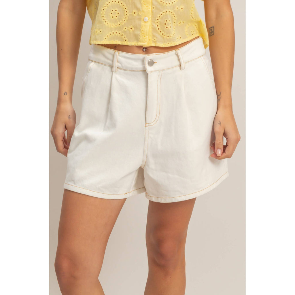 Enzyme Wash Denim Shorts: L.BLUE / S-M-L(2-2-2)
