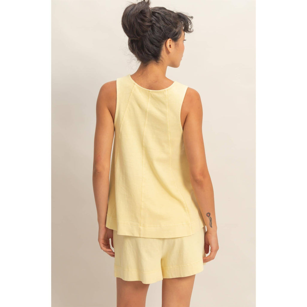 Sleeveless Round Neck Top & Shorts Set: DUSTY PURPLE / S-M-L(2-2-2)