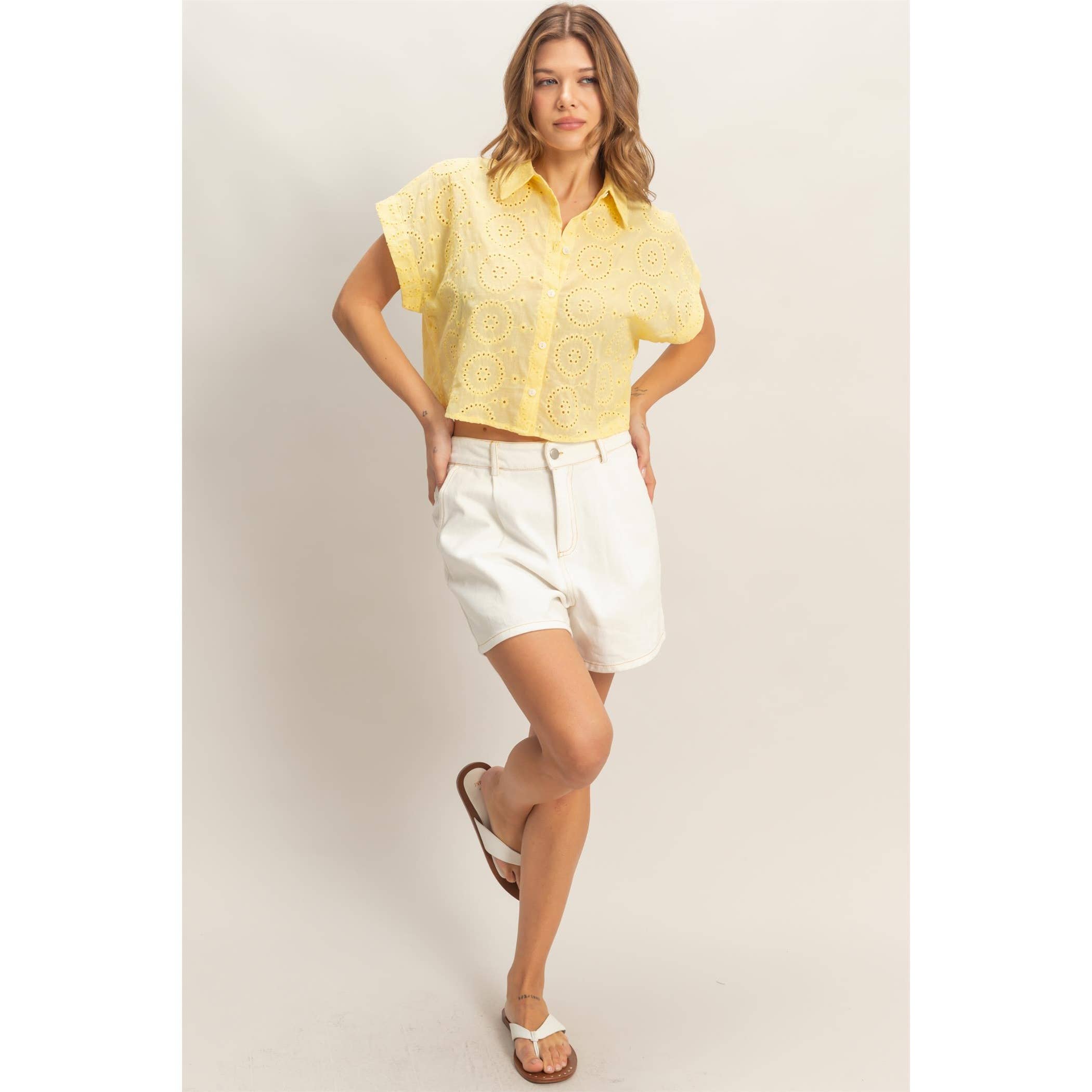 Enzyme Wash Denim Shorts: L.BLUE / S-M-L(2-2-2)