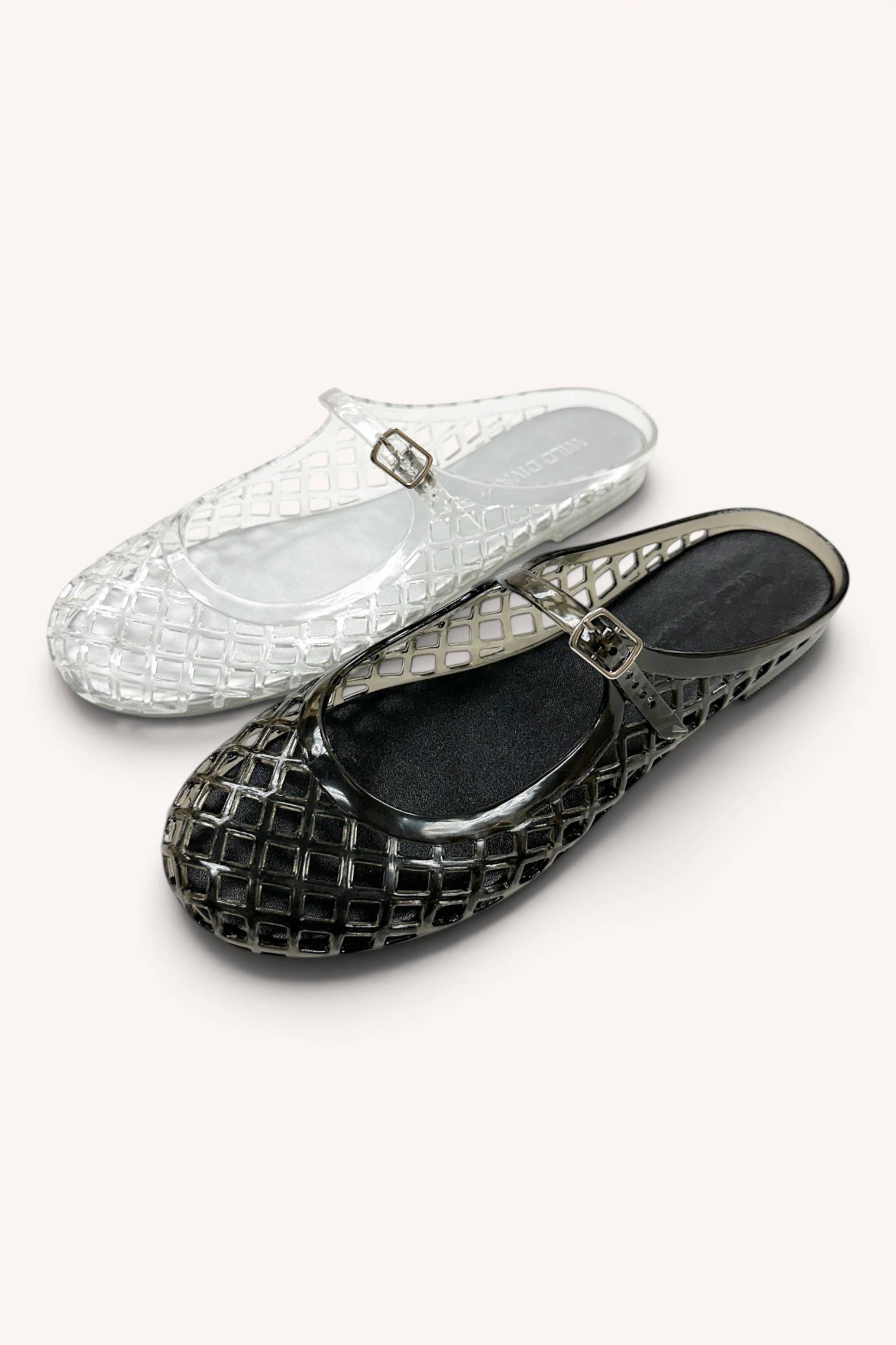 BEVER-01 Jelly Mary Jane Mule Flats Trending Fisherman Mesh : BROWN / 5-6-7-8-9-10(2-4-5-4-2-1)