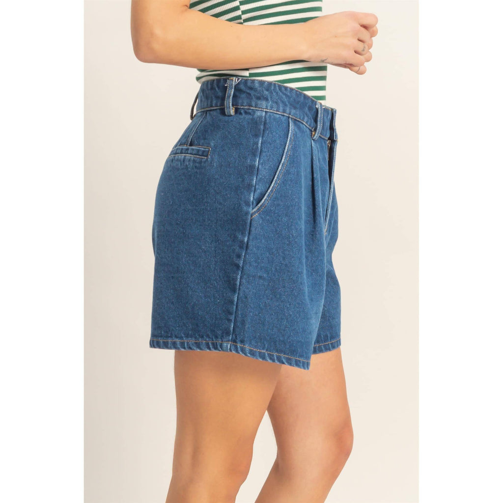 Enzyme Wash Denim Shorts: L.BLUE / S-M-L(2-2-2)
