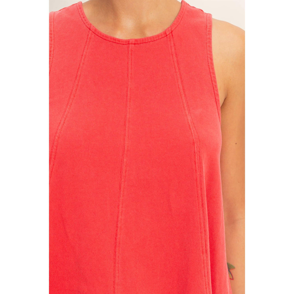 Sleeveless Round Neck Top & Shorts Set: DUSTY PURPLE / S-M-L(2-2-2)
