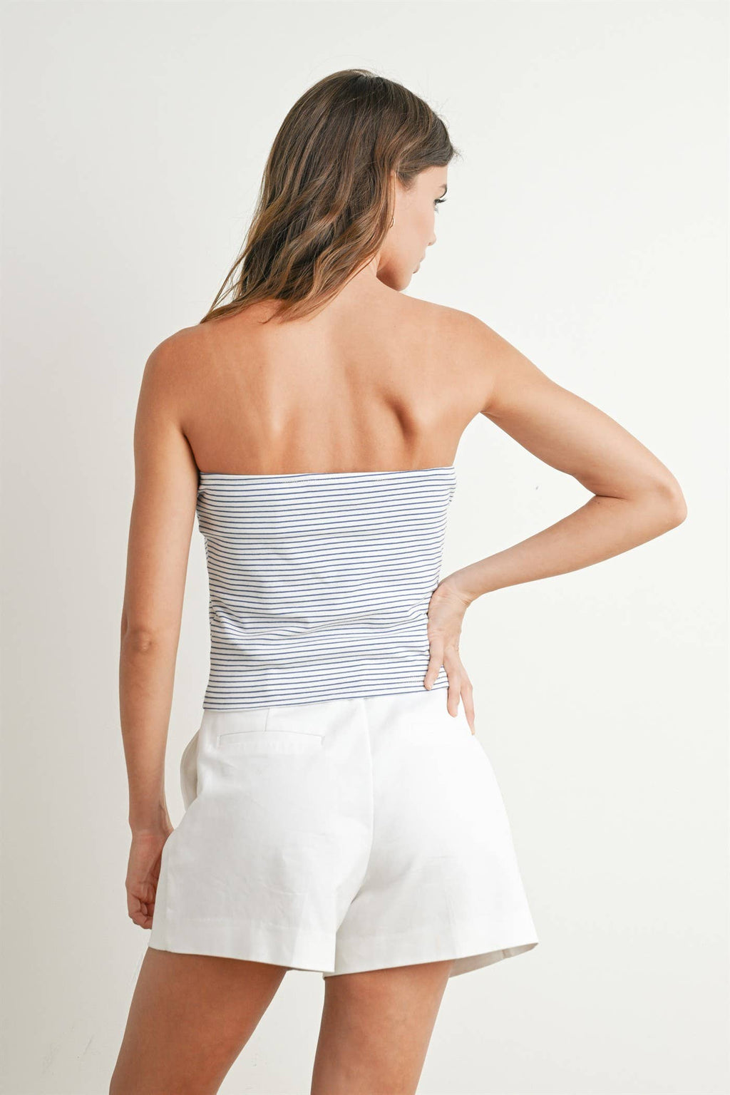 Stars and Stripes Tube Top - BMT7755: IVORY / YELLOW / S