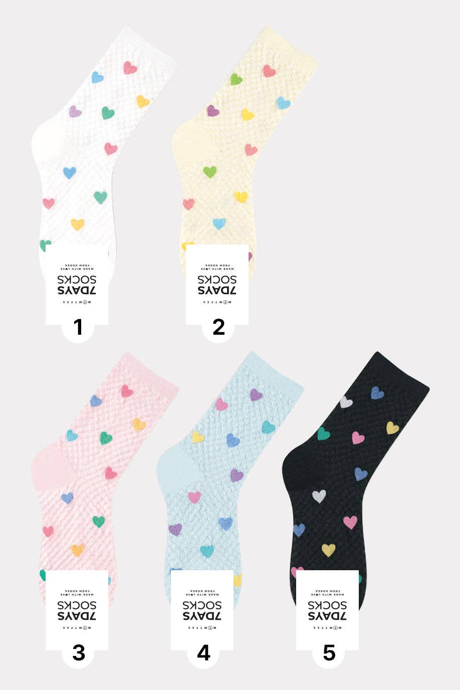 Women's Heart Pattern Netting Thread Crew Socks: KW-C-288-4